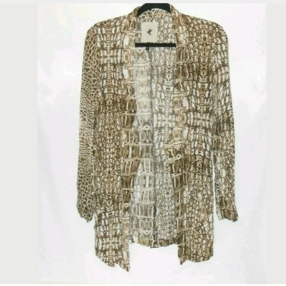 One Teaspoon Jacket Small Crocodile Print Rayon
